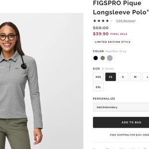 FIGS PIQUE LONG SLEEVE POLO